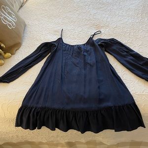 Lilly Pulitzer Navy Blue Candice Silk Cold Shoulders Casual Dress